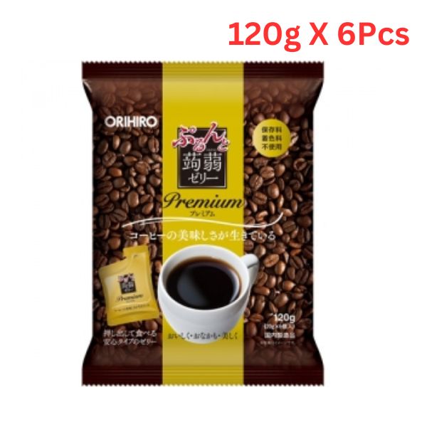 Orihiro Konjac Jelly Premium Coffee 120Gm (Pack of 6)