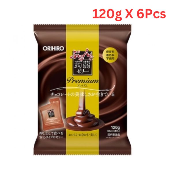 Orihiro Konjac Jelly Premium Chocolate 120Gm (Pack of 6)