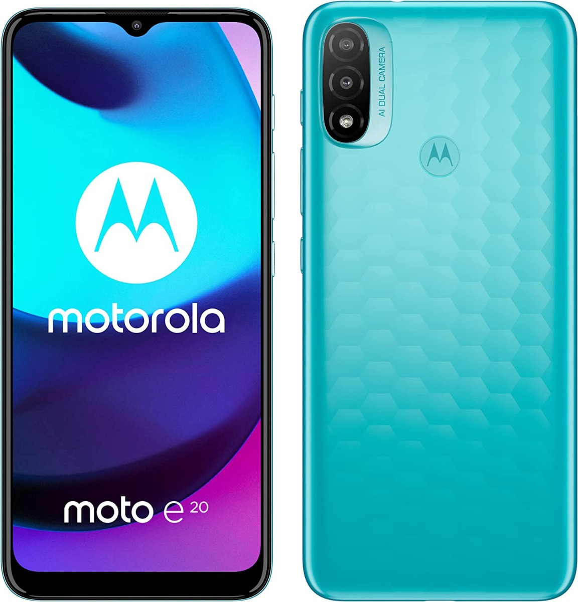 Motorola E20, 32GB, 2GB, 4G, Coastal Blue