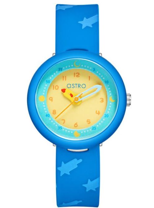Astro Kids Japan PC21 Movement Watch, Analog Display and Silicon Strap - A23811-PPNY, D.Blue