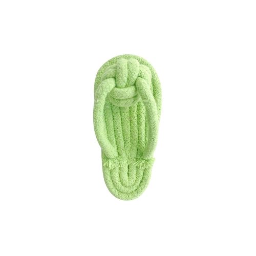 Pets Club Slipper Shaped Natural Cotton Chew Toys For Dogs green size - 14CM