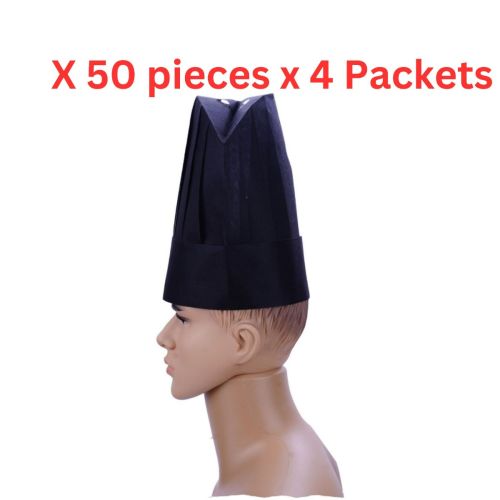 Hotpack Non Woven Chef Hat 9 Inch Black 50 Pieces - NWCHEFHAT9B