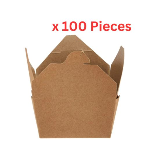 Hotpack 56 Oz Kraft PE Take Away Box 100 Pieces - KTAB56