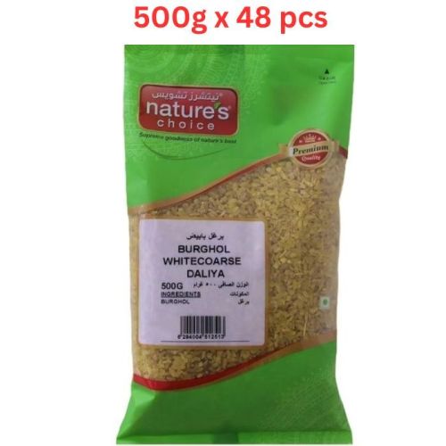 Natures Choice Burghol White Coarse Daliya - 500 gm Pack Of 48 (UAE Delivery Only)