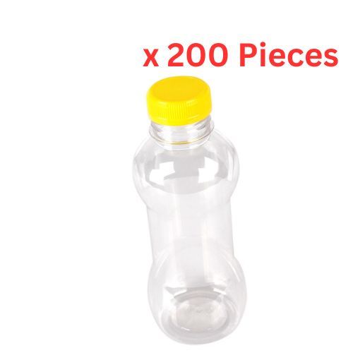 Hotpack plastic Bottle 200ml With Cap - 200 Pieces -PB200ML