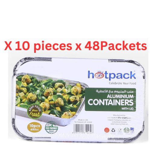 Hotpack Aluminium Container Base With Lid 10 Pieces - PA8368