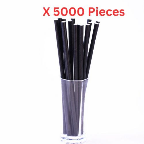 Hotpack 6 Mm Paper Straw Black 5000 Pieces - PAPERSTRBLK