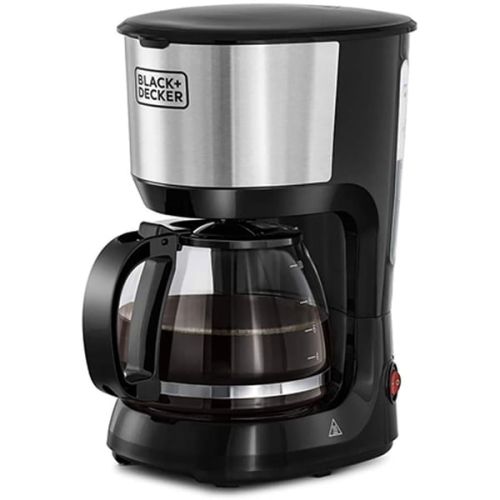 Black+Decker 750W 10 Cup Coffee Maker/Machine With Glass Carafe For Drip Coffee, Silver/Black, DCM750S-B5