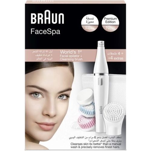 Braun Facespa Facial Epilator & Cleanser With 3 Beauty Brushes For Women White - Face 851