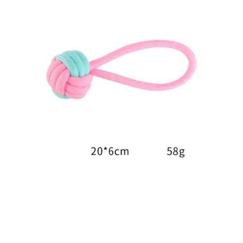 Pets Club Chew Bite Cotton Rope With Knot Puppy Toy Pink