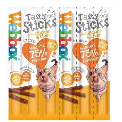 Webbox Lick -E-Lix Chicken and Liver Treat Sticks for Cat 6-Pack