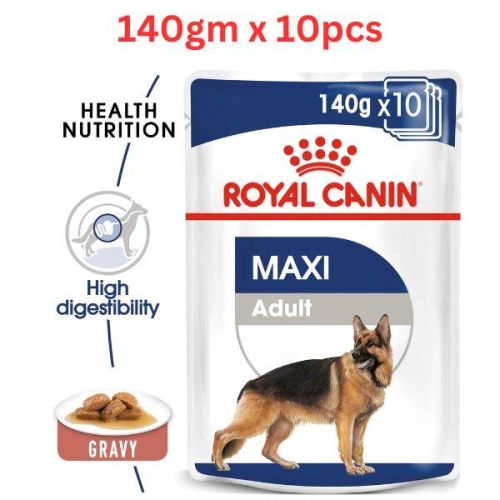 Royal Canin Size Health Nutrition Maxi Adult Gravy Wet Food Pouches Dog Food 140g x 10 pcs