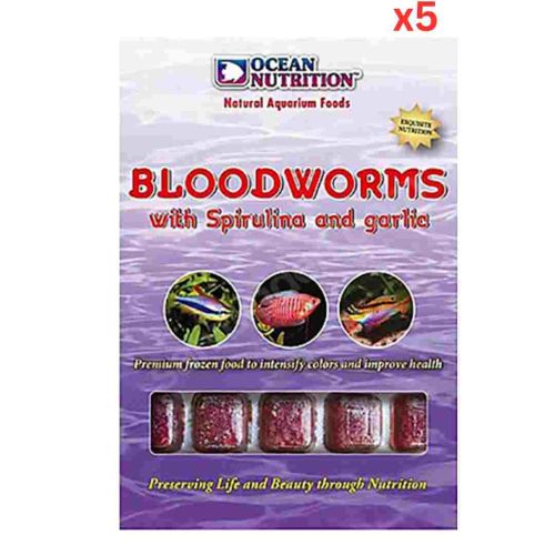 Ocean Nutrition Bloodworms With Spirulina And Garlic 100G Pack Of 5