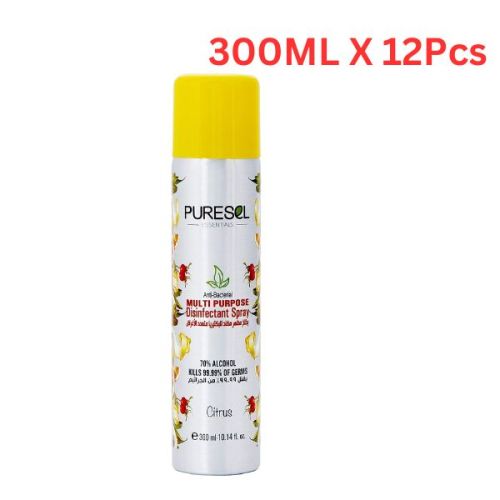 Puresel Spray Multipurpose/ Hand Sanitizer Citrus 300ML (Pack of 12)
