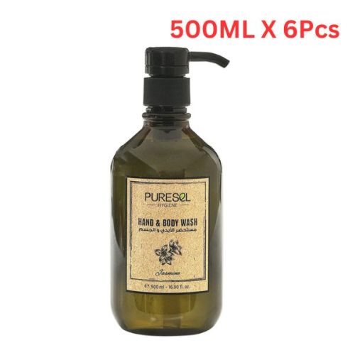 Puresel Gel Hand & Body Wash Jasmine 500ML (Pack of 6)