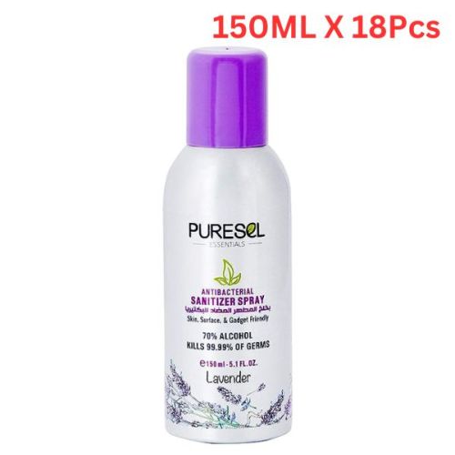 Puresel Spray Hand Sanitizer Lavender 150ML (Pack of 18)
