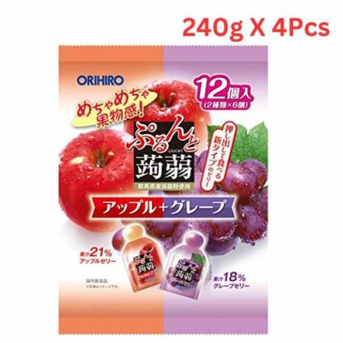 Orihiro Konjac Jelly Apple & Grape 240Gm (Pack of 4)