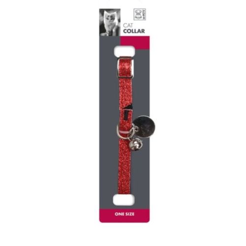 M-PETS Glitter Cat Collar Red (Pack of 6)