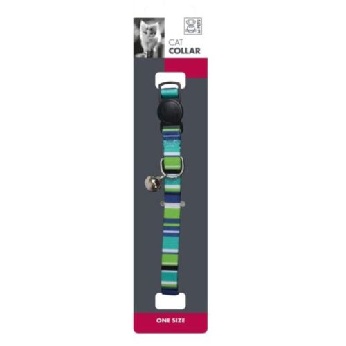 M-PETS Stripes Cat Collar Green (Pack of 5)