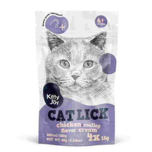 Kitty Joy Cat Lick Chicken + Scallop Flavor Cream Cat Treats 60g  (Pack of 10)