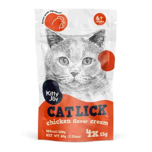 Kitty Joy Cat Lick Chicken Flavor Cream Cat Treats 60g (Pack of 10)