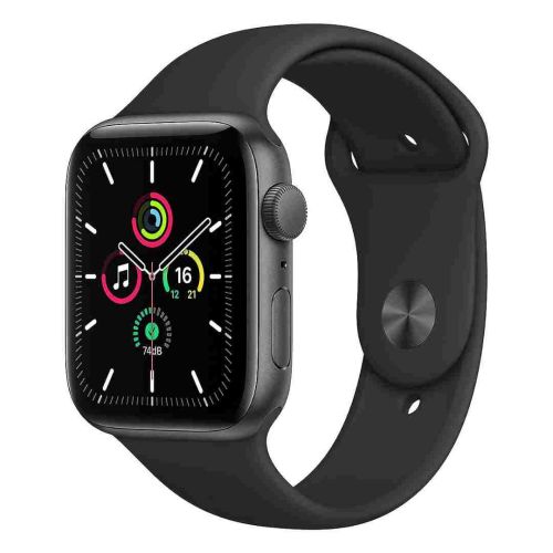Apple Watch SE GPS, 44mm Space Gray Aluminium Case with Black Sport Band