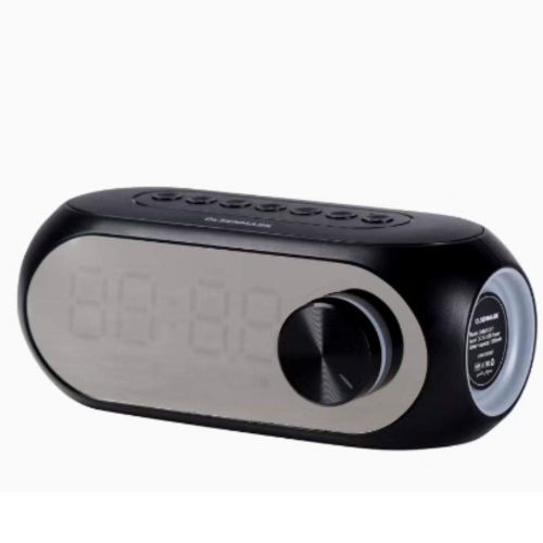 Olsenmark Portable Speaker with Digital Alarm Clock-(Black)-(OMMS1217)