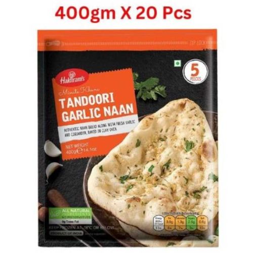Haldirams Tandoori Garlic Naan (5x80Gm) 400G Pack Of 20 (UAE Delivery Only)