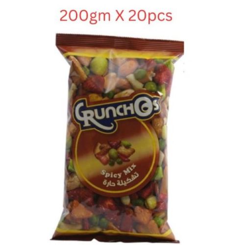Crunchos Spicy Mix Japanese Crackers, 200g, Carton of 20 Packs