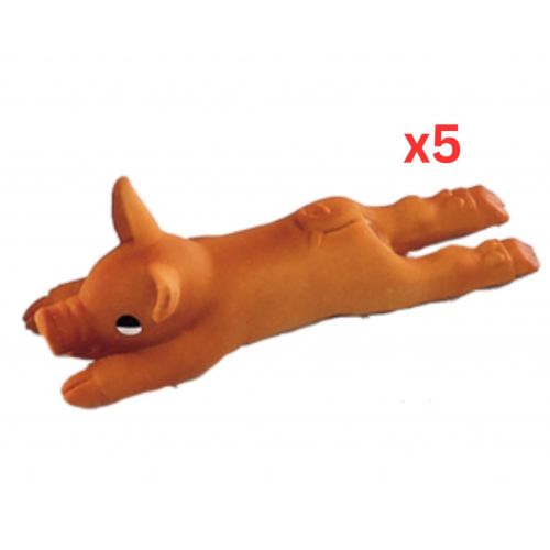 Vadigran Dog Toy Latex Pig 14Cm (Pack Of 5)