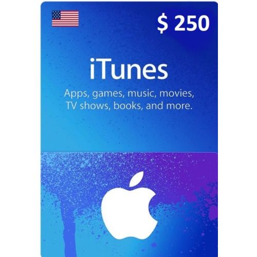 $250 USA Apple iTunes Gift Card (Instant E-mail Delivery)