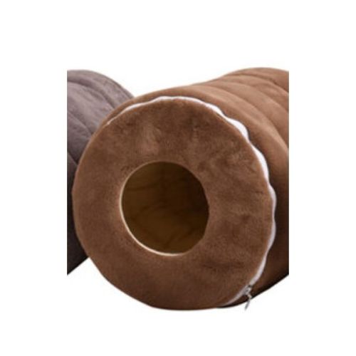 Pets Club Pet Bed Tunnel Made With Cotton For Dogs & Cats - 50X33Cm -medium -coffee