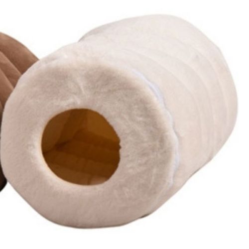 Pets Club Pet Bed Tunnel Made With Cotton For Dogs & Cats - 50X33Cm - medium - white