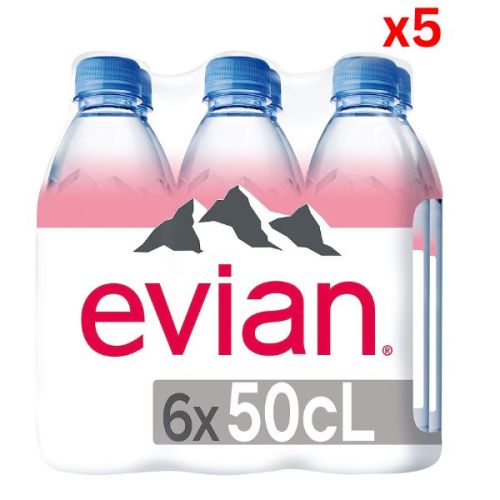 Evian pet bottle 500ml x 6 (Bundle of 5) 
