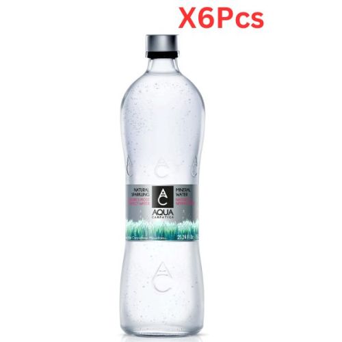 Aqua Carpatica Premium Natural Mineral Water 750ml Glass Sparkling - 6 Pieces