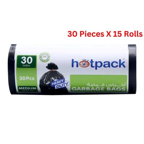 Hotpack Heavy Duty Garbage Bag 30 Gallon Medium  30 Pieces  - HSMGBR6595