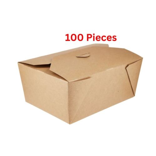 Hotpack 72 Oz Kraft Pe Take Away Box 100 Pieces - KTAB72