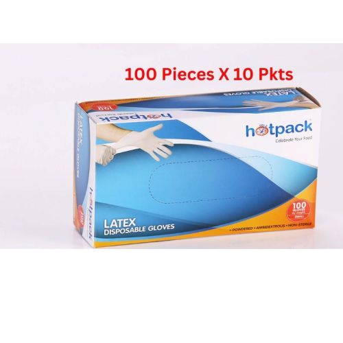 Hotpack Latex Gloves Small - 100 Pieces