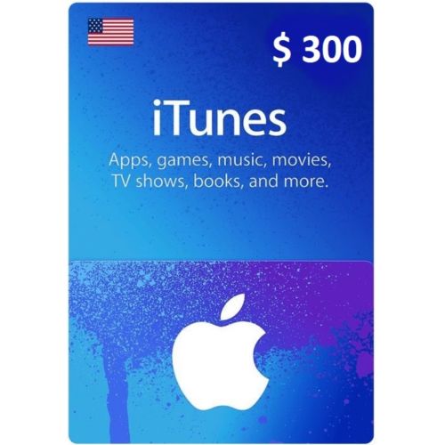 $300 USA Apple iTunes Gift Card (Instant E-mail Delivery)