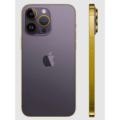 Apple iPhone 14 Pro (24K Edge Of Gold), 128GB , 6GB, 6.1-Inch Deep Purple with FaceTime (UAE Delivery Only)