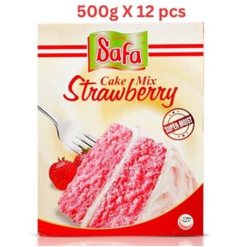 Zahrat Safa Cake Mix Strawberry (Pack Of 12 X 500g)