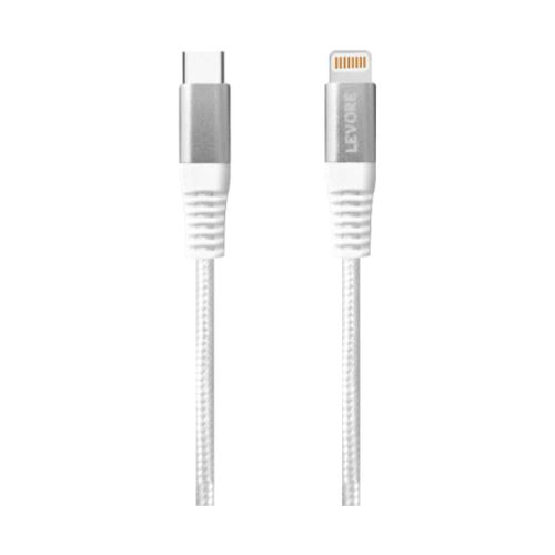 Levore 6ft Nylon Braided Usb C To Lightning Cable-(White)-(LC4222-WH)