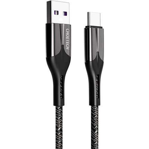 USB Choetech AC0013 5A Type-C Cable (1.2M)-(BLACK)-(AC0013-BK)