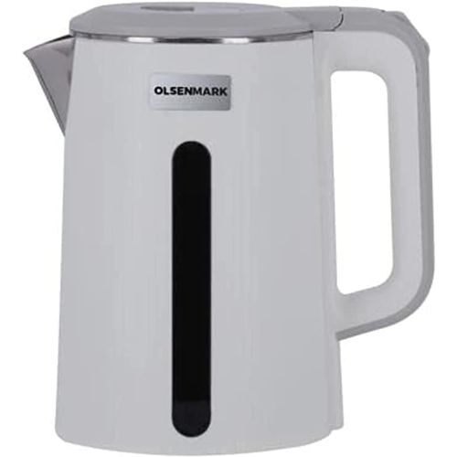 Olsenmark Electric Double Layer Kettle, White/Silver - OMK2241