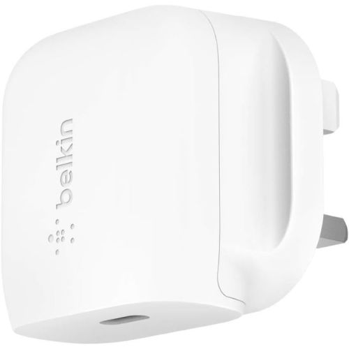 Belkin WCA003myWH Boost Charge USB-C Wall Charger Plug 20W For Apple , Google, Oppo, Samsung and Huawei Phones, White