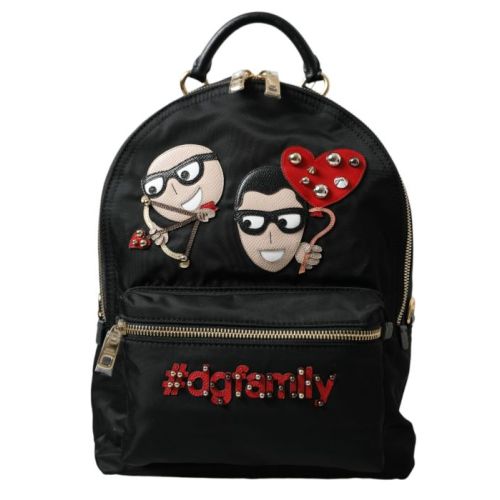 Dolce  Gabbana Black #DGFAMILY Embellished Backpack VULCANO Bag (BAG1154)