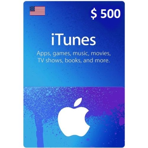 $500 USA Apple iTunes Gift Card (Instant E-mail Delivery)