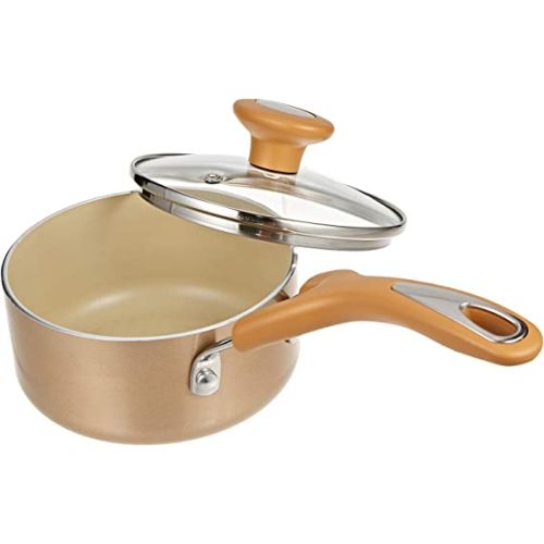 Meyer Non Stick Covered Sause Pan with Cushioned Surface and with Lid, 0.9 Ltr, 14 cm, Beige, MY16860