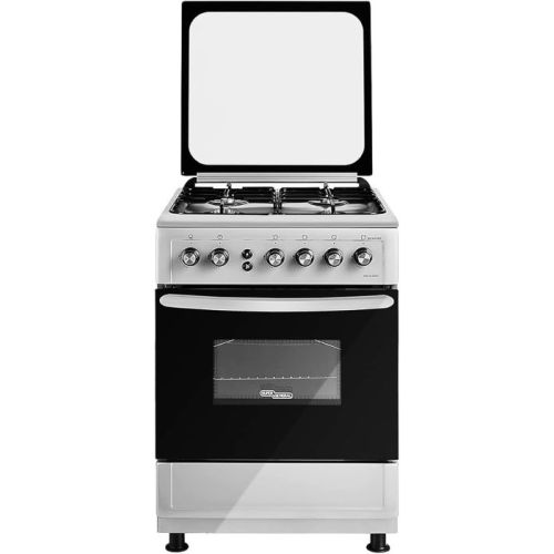 Super General Freestanding Gas-Cooker 4-Burner Full-Safety, Stainless-Steel Cooker, Gas Oven with Rotisserie, Automatic Ignition, Silver turkey - SGC6470MSFS