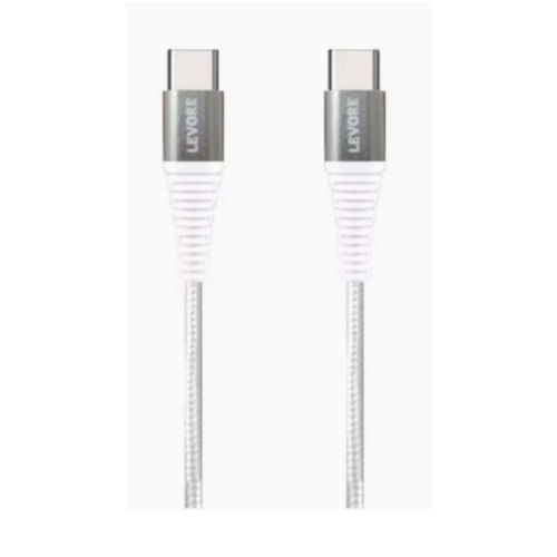 Levore 1m Nylon Braided Usb C To Usb C Cable-(White)-(LC5211-WH)